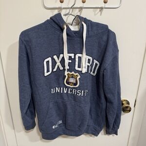 Oxford University Official Hoodie Blue Navy Embroidered Heavyweight Mens Medium